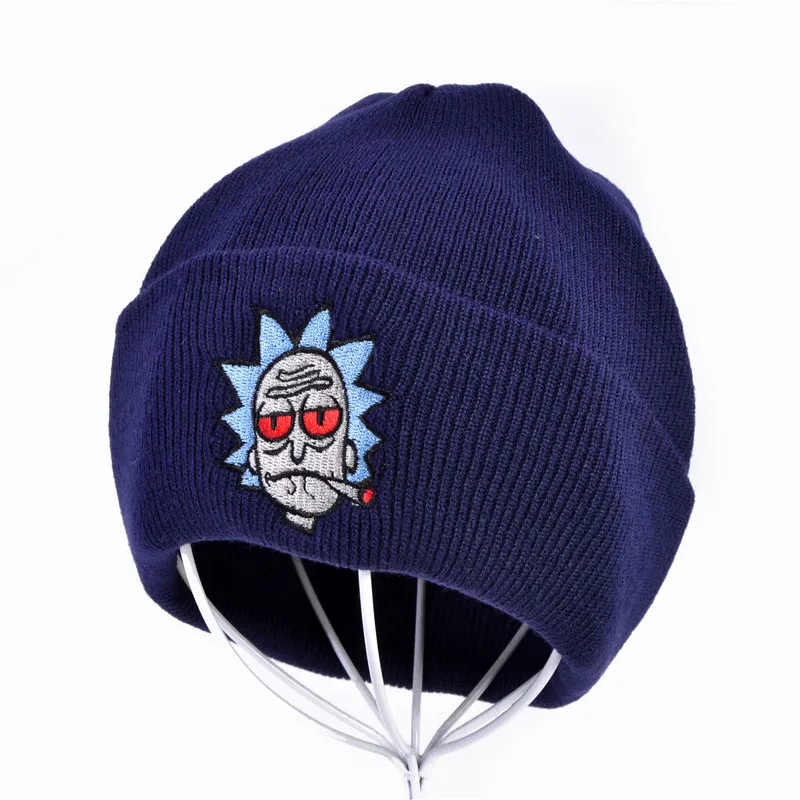 Rick and Morty Ski Unisex Adlut Cap Adjustable Adult Warm Hat Rick Hats Beanies Cosplay Costumes Knitted Hat