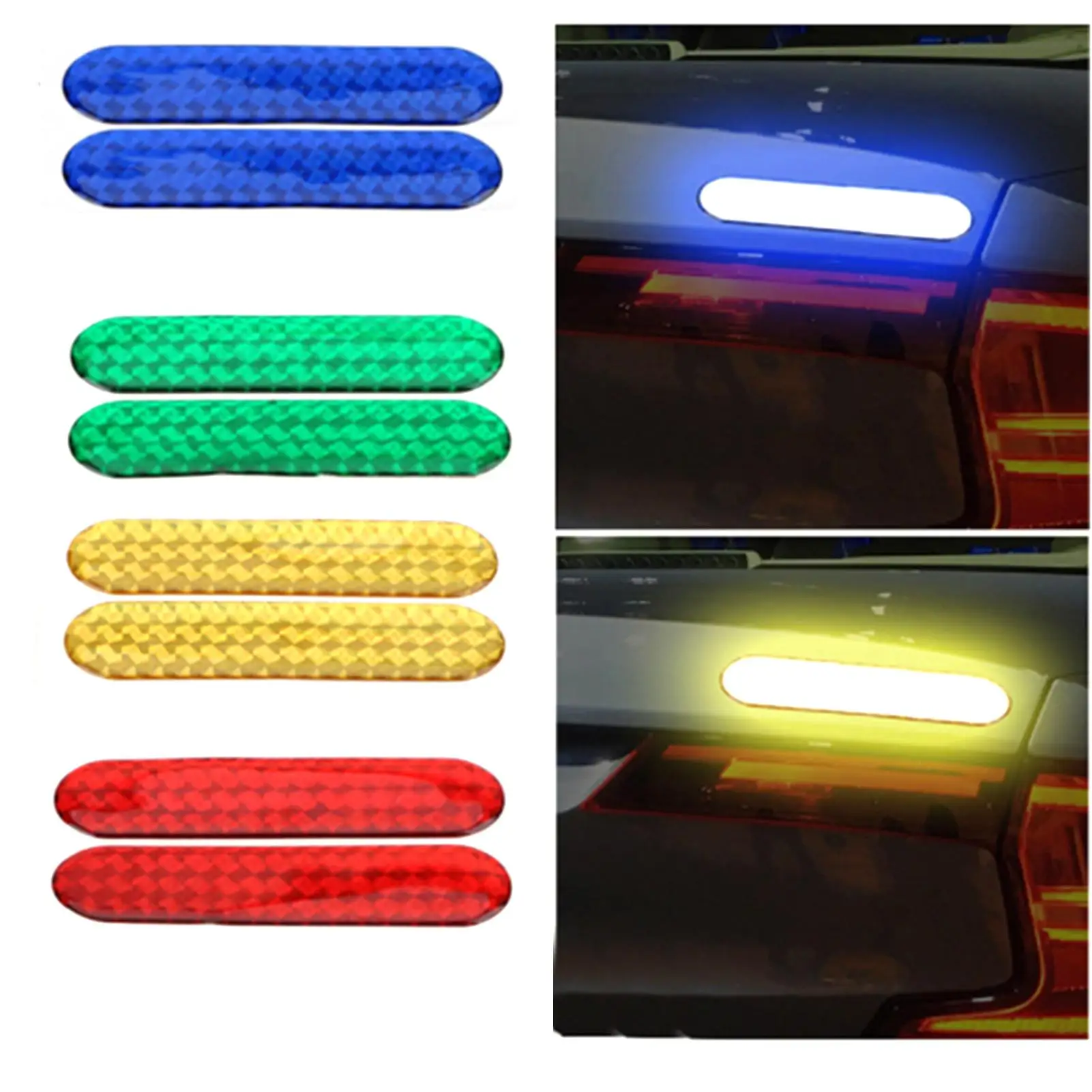 

2Pcs Anti-collision Epoxy Car Door Reflective Warning Stickers Auto Decoration