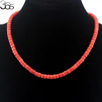 

Free Shipping 4x6mm Fashion Rondelle Orange / Red Coral Beads Strand Jewelry Necklace 17.5"