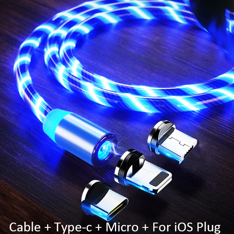 Стример Магнитный кабель для type C Micro USB Быстрый кабель для iPhone для iOS линия зарядки для Xiaomi для Android type-C