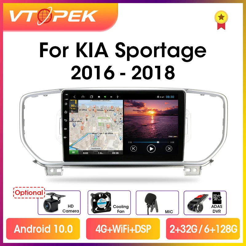 Мультимедийная магнитола Vtopek для KIA Sportage 4 10 0-2016 стерео-система на Android 2018 с 9