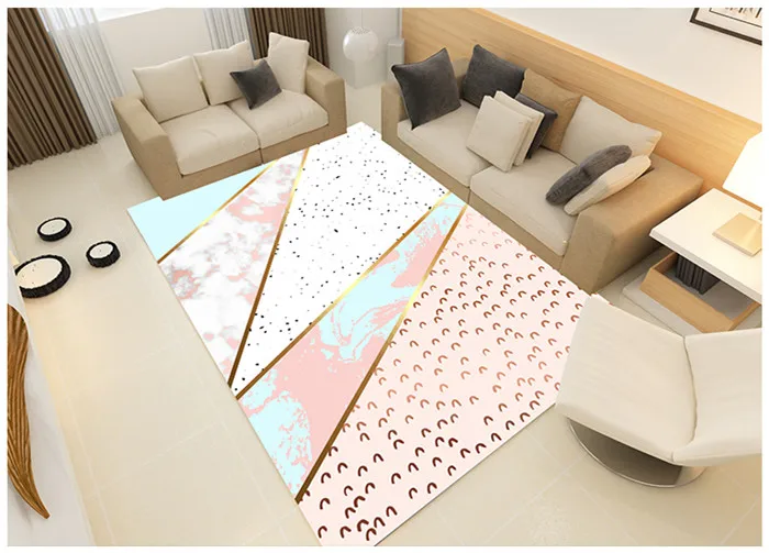 Геометрическая в нордическом стиле мраморный узор Коврик для гостиной Диванный кофейный столик коврик для спальни Подушечка Для Йоги прямоугольная прикроватная одеяло