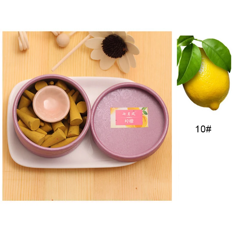 lemon Пагода натуральные благовония помогает сна палочка ароматерапия сандаловое дерево Роза Арома парфюмерный набор лоток для специй бытовые духи набор - Цвет: lemon