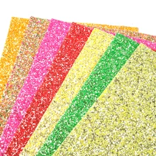 7 шт 20*34 см флуоресцентная тема простой цвет массивная блестящая искусственная кожа набор, DIY материалы ручной работы для изготовления рукоделия, 1Yc8187