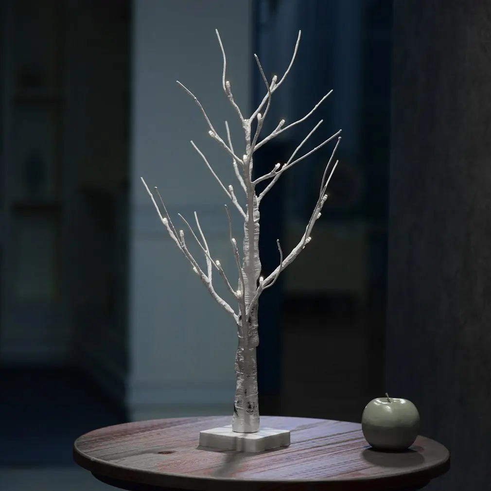 ICOCO 1PCS 60cm Silver Birch LED Tree Lamp Landscape Table Night Light Festival Christmas Decoration Gift White/Warm White New