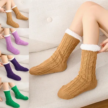 

New Style 1 Pair Women Men Indoor Floor Socks Warm Stretchy Soft Thicken for Winter Home