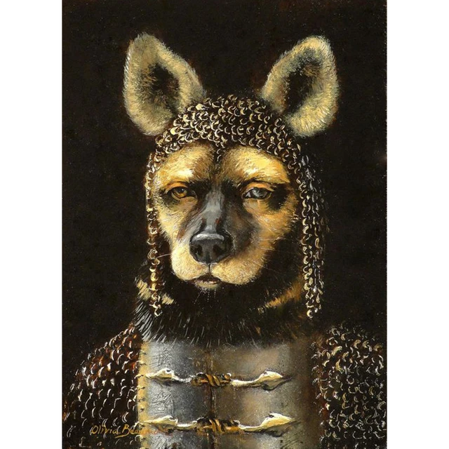 Vintage Dog Princess Pet Gentleman Cat Nordic Poster Animals Wall Art Canvas Painting Wall Pictures For Living Room Unframed C