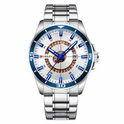 Curren 8359 серебристые стальные часы для мужчин часы кварцевые роскошные часы Модные Дизайнерские наручные часы с отметкой даты спортивные