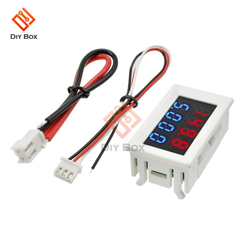 DC100V 200V 10A цифровой вольтметр Амперметр Красный Синий 4 бит двойной светодиодный дисплей Высокоточный измеритель тока с 5 проводами