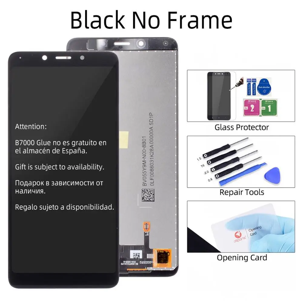 No Frame Black Дисплей для XIAOMI Redmi 6A 6 LCD в сборе с тачскрином на рамке 5.45'' черный белый - Цвет: No Frame Black