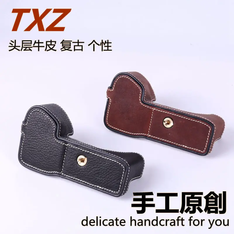 

Handmade Cowhide Txz Origional Applicable Sony A7m4 R4 Camera Bag A9m2 Semi-Case Genuine Leather Base