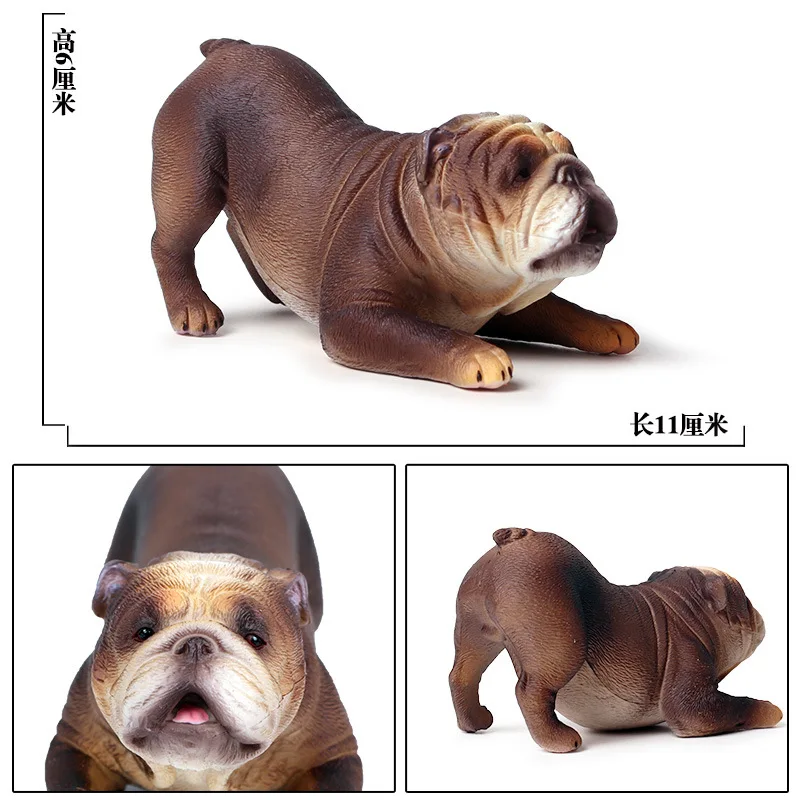 

Children Solid Model Wild Animal Model Toy Party Attitude Bulldog Pet Dog Model Car Mounted Decorations And Ornaments