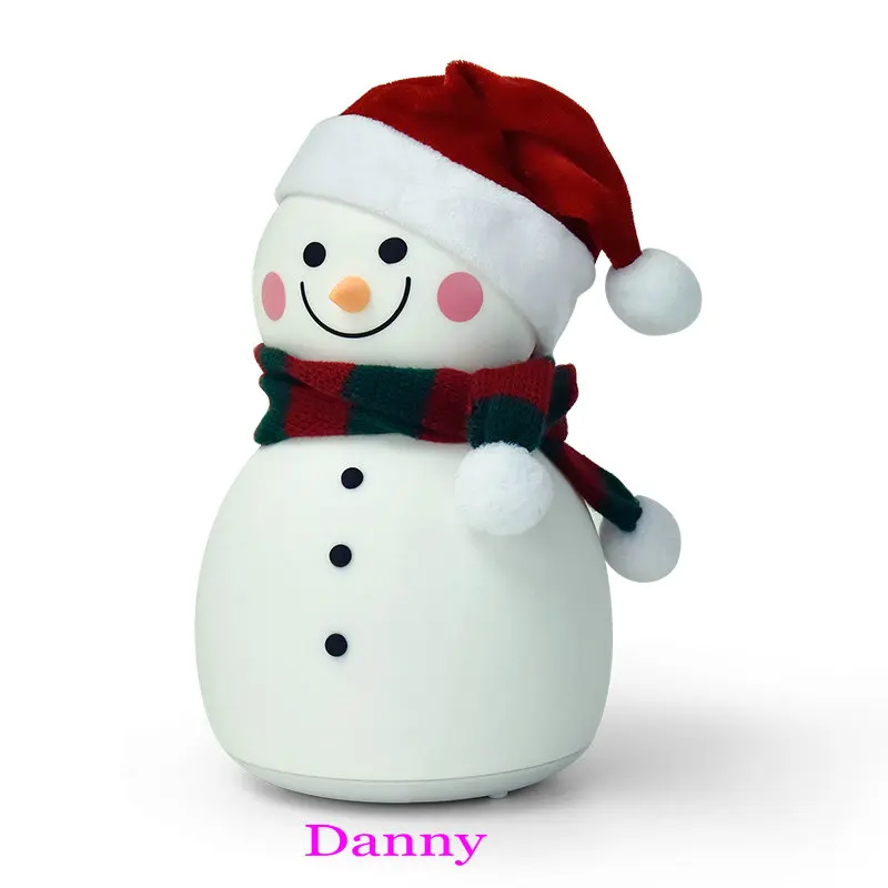 Danny Snowman Shape Rechargeable Night Lamp Silicone Multi-color LED Rechargeable Night Lamp For Christmas New Year Gift - Испускаемый цвет: Danny