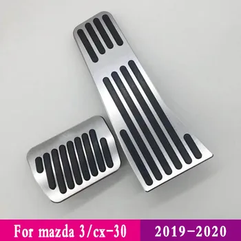 

For Mazda 3 CX-30 2019 2020 Aluminum alloy AT Car Accelerator Gas Pedal Brake Pedals plate Cover Non Slip Pad Cover