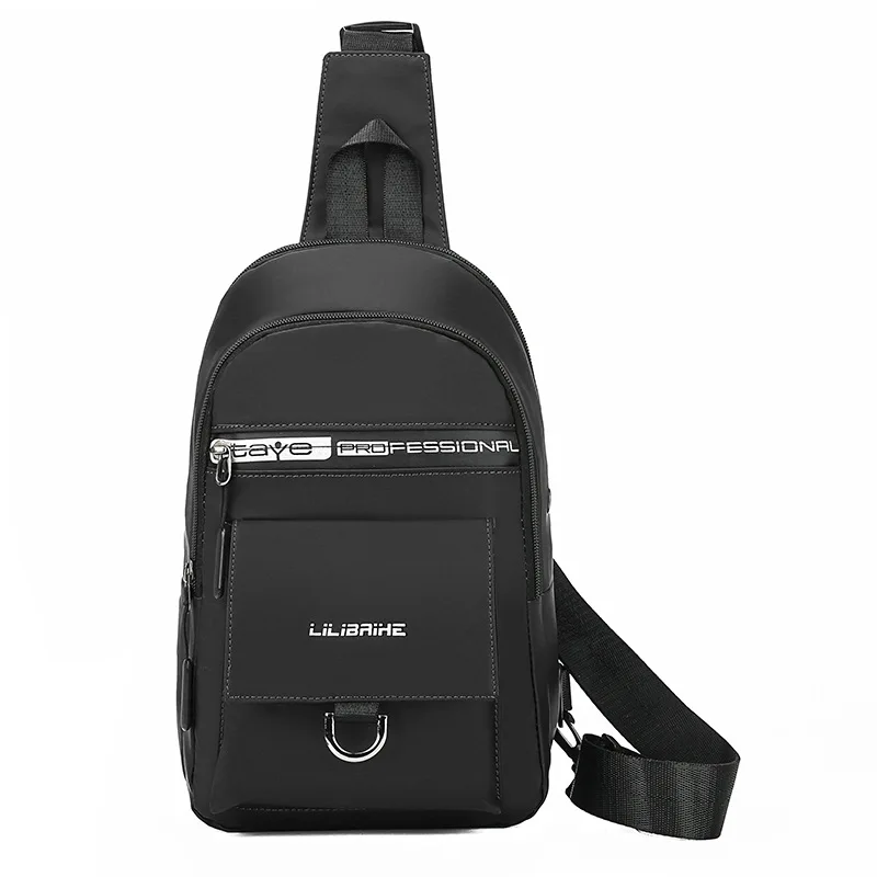 Black B Мужская нейлоновая Повседневная сумка с защитой от кражи, модный бренд, сумка через плечо для мужчин, сумка на плечо, сумка на грудь, маленький спортивный рюкзак - Цвет: Black B