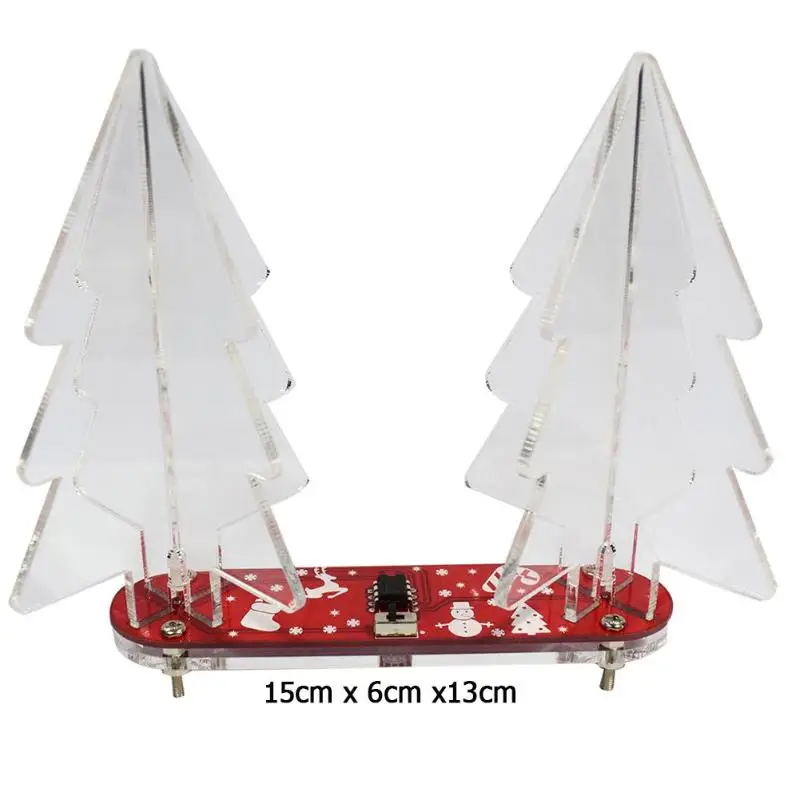 1 Set 3D Christmas Tree Superior Quality Delicate Design Decoration Skillful Manufacture Light Electronic Learning Assembly Kit