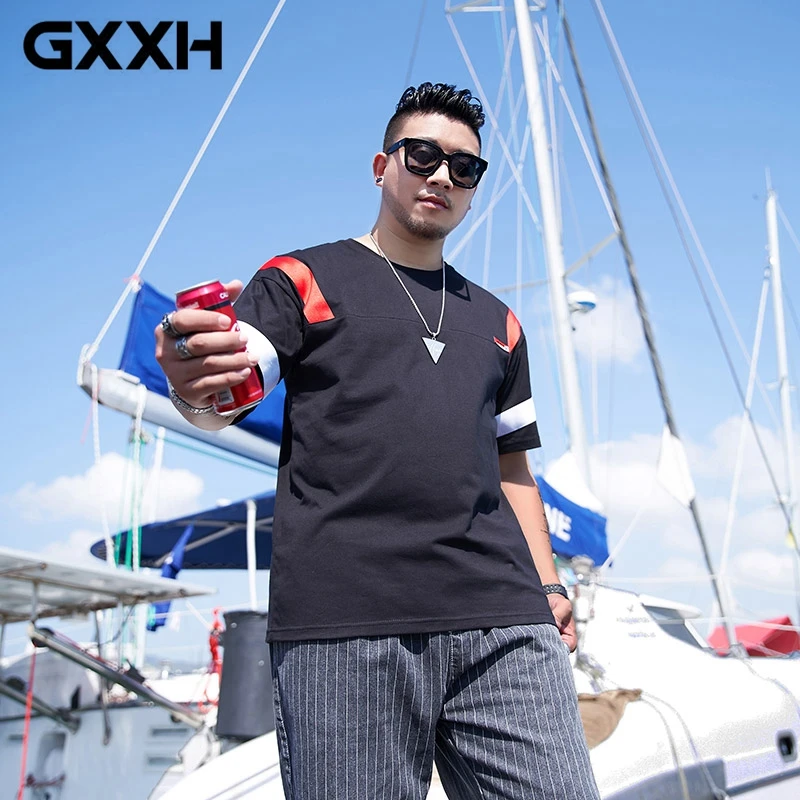 GXXH Большие размеры XXL-5XL 6XL 7XL Футболка с короткими рукавами из 100% хлопка
