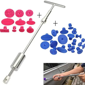 

28pcs Auto Repair Tool Puller Tabs Car Body Painless Dents Removal Glue Kit T-Bar Paint Dent Repairing Tools
