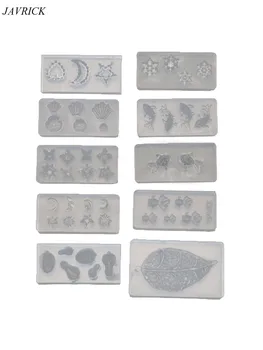 

10 Styles Small Goldfish Leaf Mold Snowflake Moon Star Sun Pendant Resin Molds