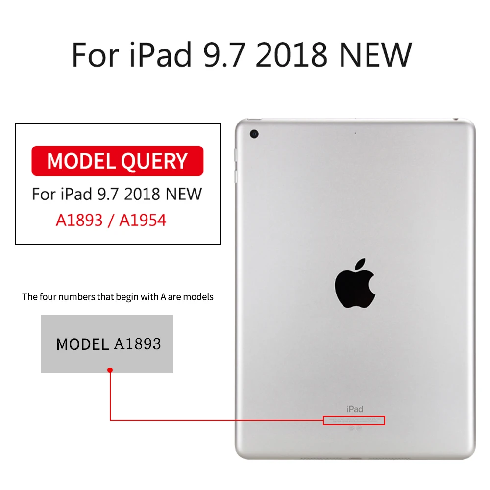 Чехол-книжка с подставкой для Apple iPad 6th iPad6 A1893 A1954 9,7 дюймов LTE wifi из искусственной кожи Магнитный чехол с функцией автоматического пробуждения/сна Smart Cover