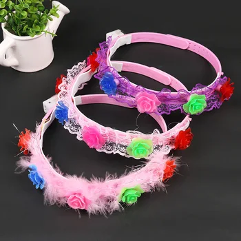 

Led Light Hawaii Party Bridal Adjustable Wreath Headdress Parties Decorations Kids Decor wedding birthday home decor