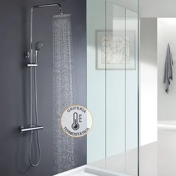 

Kibath shower Column thermostatic COOL TOUCH round. Extendable 80-120cm. Anti-scald, with handle and sprayer round