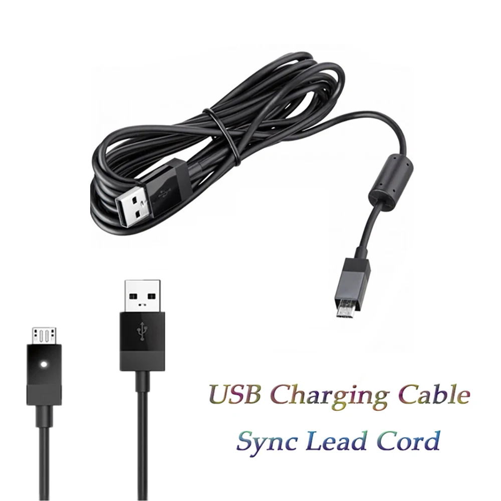 Noir Câble de chargement USB pour de de jeu PS4 Xbox