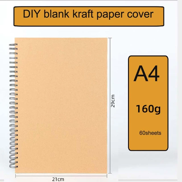 16K/8K/A4 Watercolor Paper Drawing Book Sketchbook Watercolor Heat Transfer  Paper Kraft Paper Cover Coil Sketchbook For Drawing - AliExpress