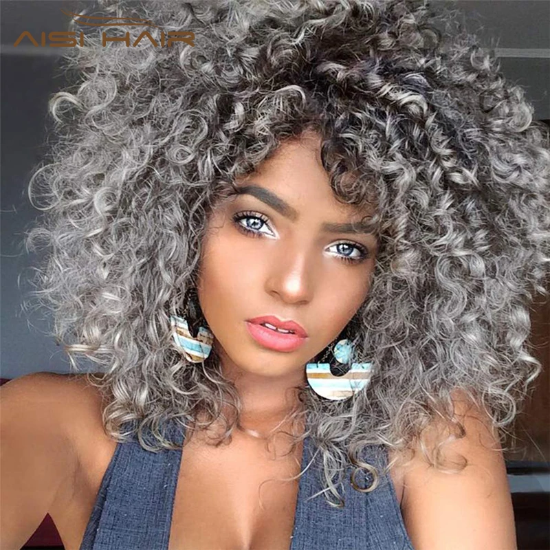 Silver afro kinky hair Clearance