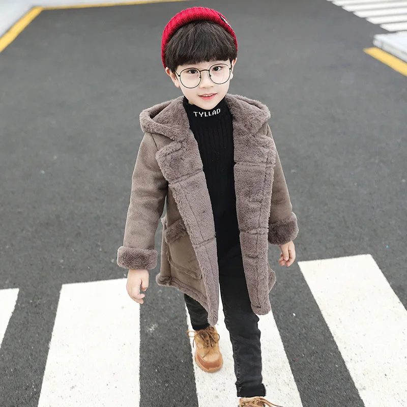 Хаки Winter New Boy Deer Skinny Thick Fashion Warm Winter Jacket - Цвет: Хаки