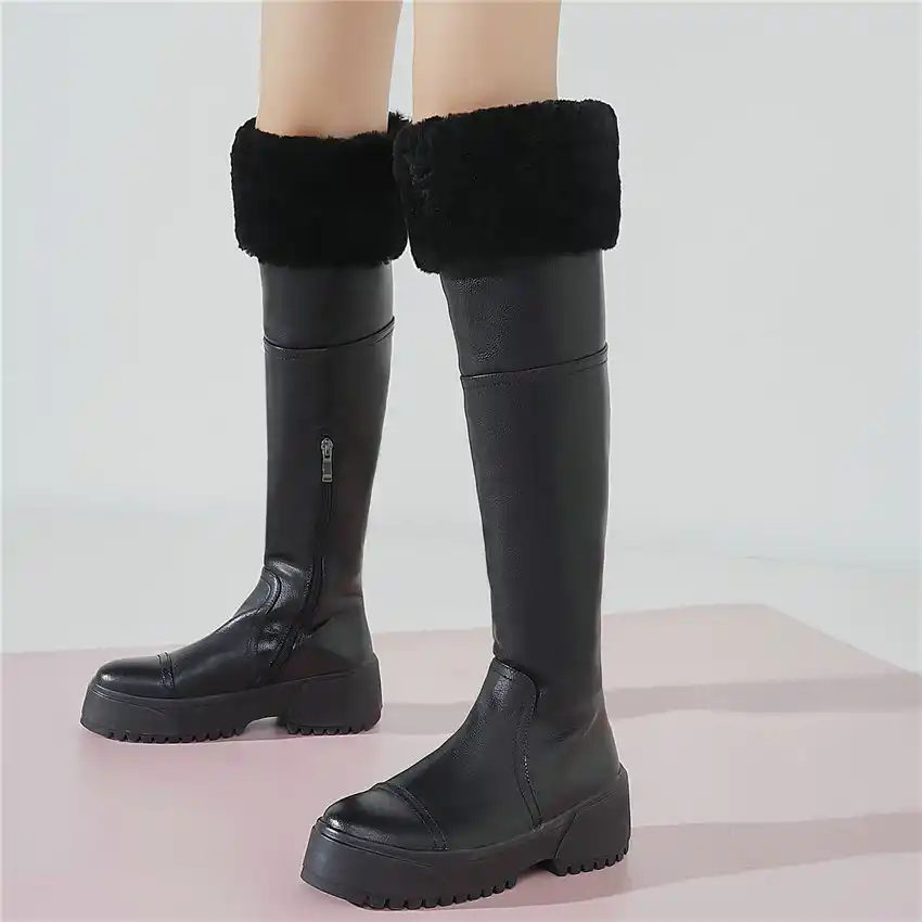 stretchy knee high boots