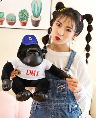 Plush toy stuffed oll black Monkey gorilla Orangutan Chimpanzee chimp jocko dress shirt hat birthday gift christmas present 1pc - Цвет: about 35cm