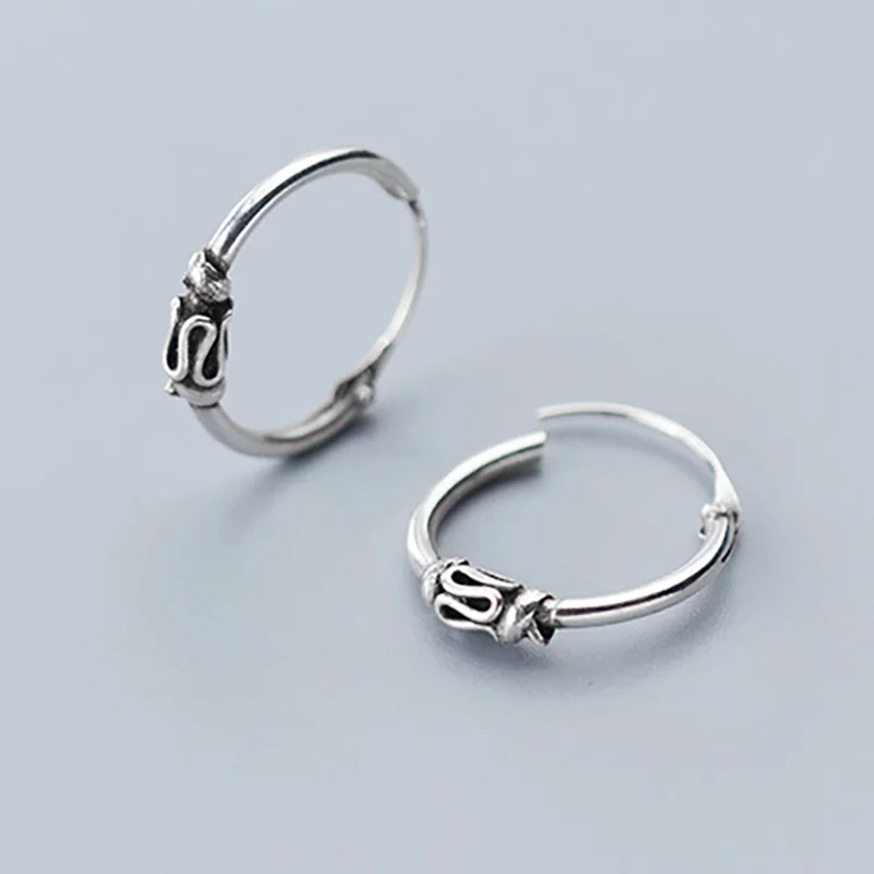 Настоящие серьги-кольца Trusta, 925 пробы, серебряные винтажные круглые серьги-кольца для женщин и девушек, Сережки для пирсинга, ювелирное изделие, подарок DS2439