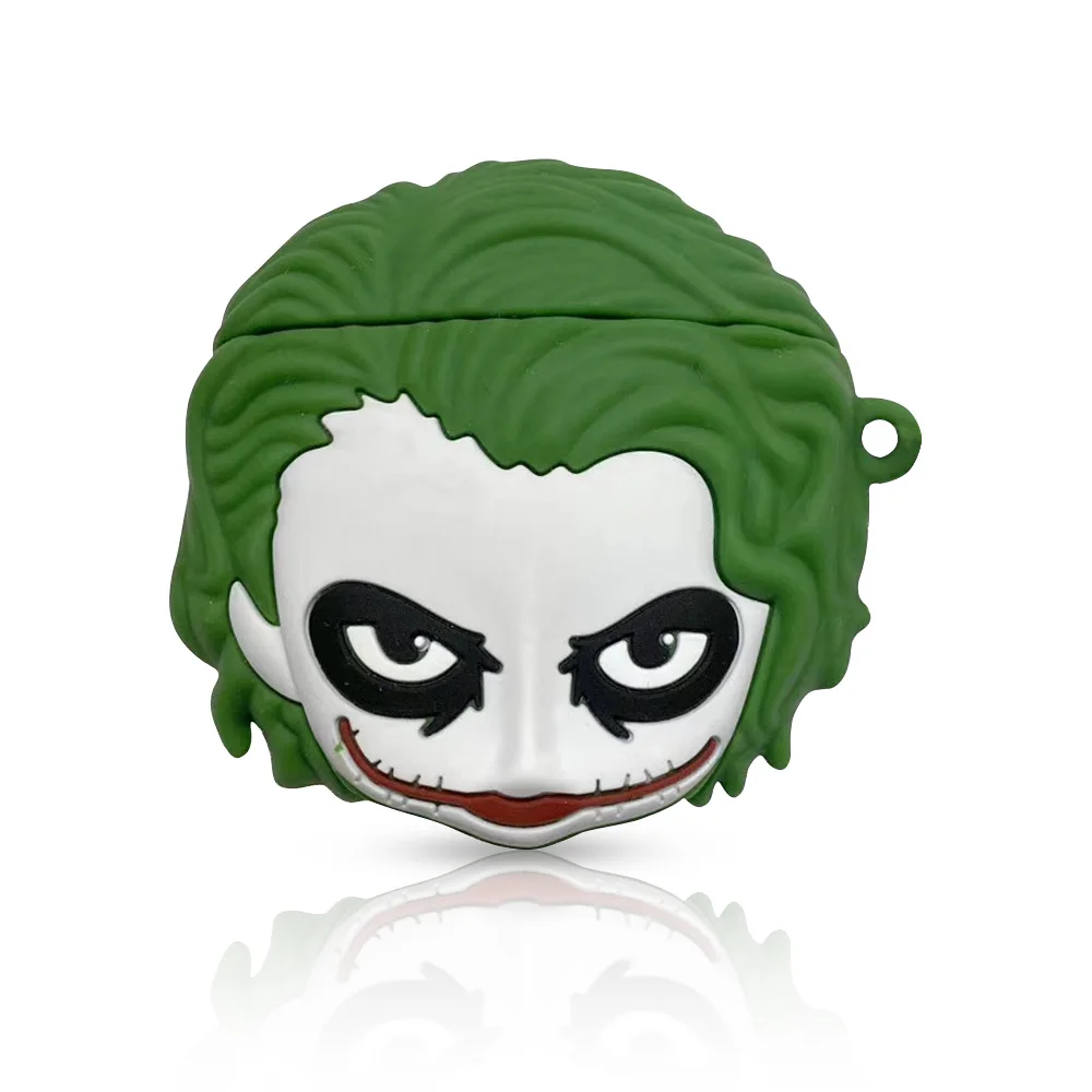 Забавный 3D Мультфильм Темный рыцарь клоун фигурка кукла Джокер силиконовый чехол для Airpods 1/2 чехол для наушников аксессуар для Airpods - Цвет: B