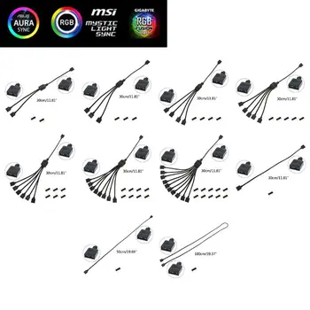

5V 3Pin Interface Transfer Extension Cable RGB Splitter for ASUS MSI Motherboard Aura Sync Hub
