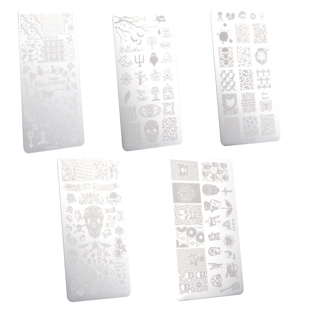 

5 Sheets Stamping Templates Unique Creative Sticker Template Printing Template Manicure Tool Manicure Tools for Girls Lady Women