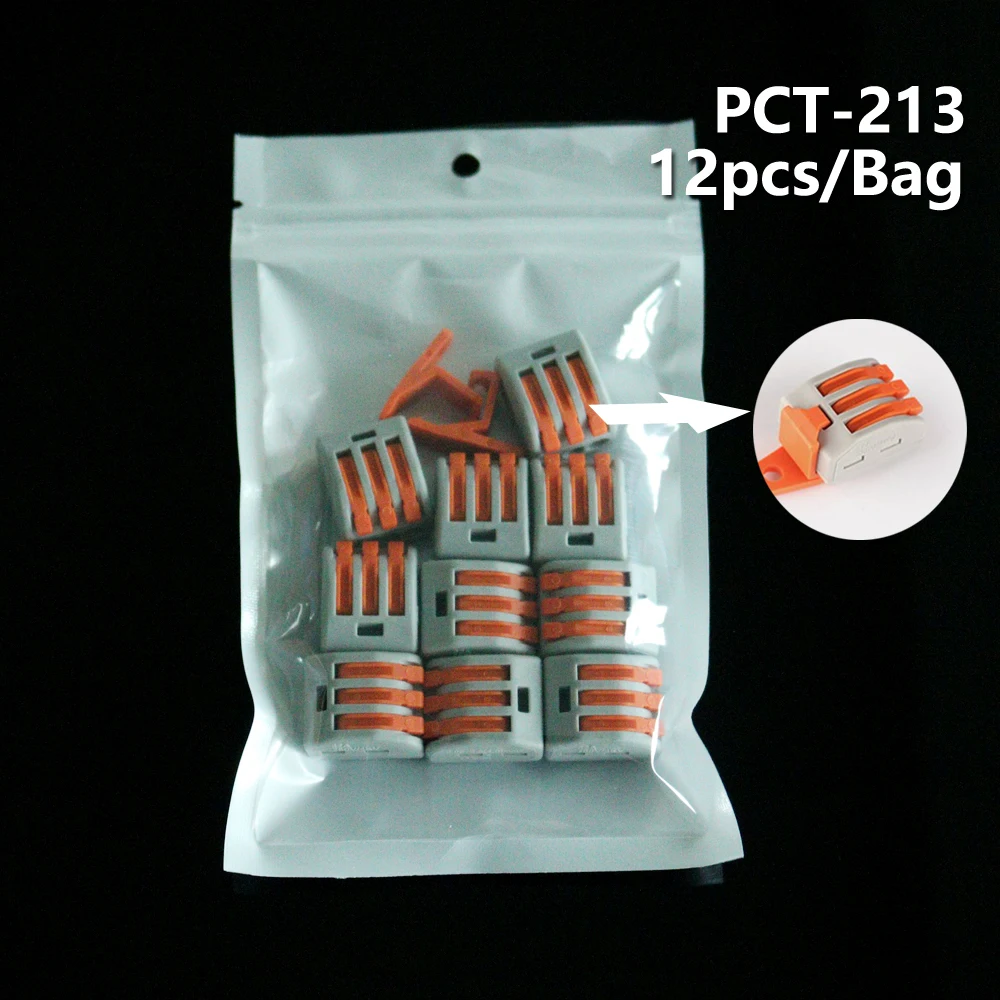222-413 PCT-213 PCT213 2 3 штыревой полюс, универсальный компактный проводной разъем проводки, проводниковый блок 222-412 PCT-212 PCT212 - Цвет: BAG-PCT-213-N12