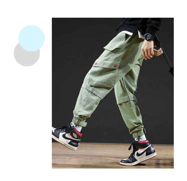 Streetwear Joggers Hip Hop Trousers Men Big Pocket Black Harem Pants Men Clothing Fashions Korean Style Jogger Pants Men