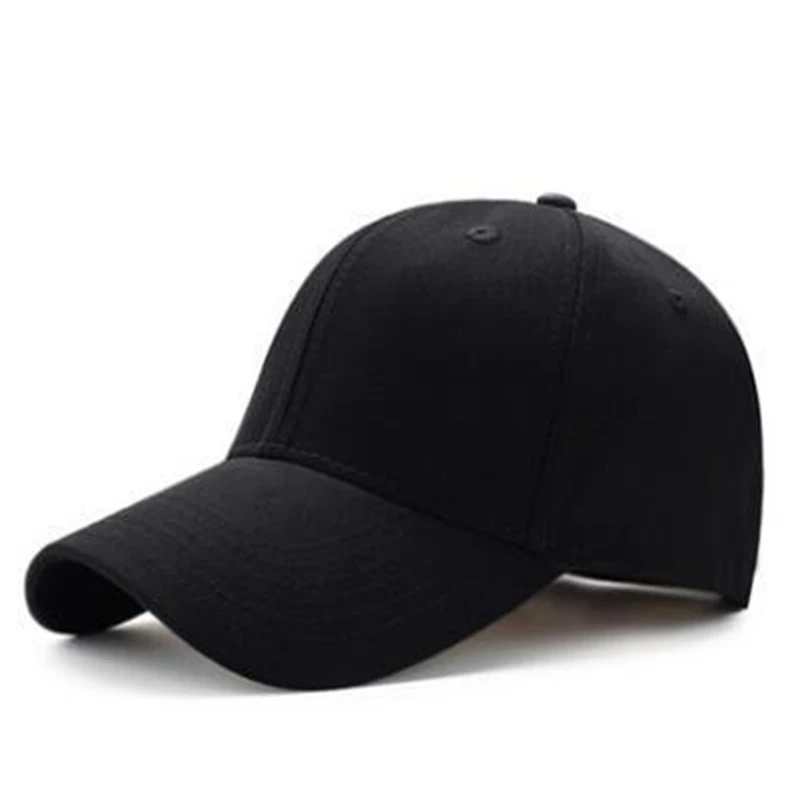 BLACK Bone de beisebol personalizado impressao logotipo bordado casual sólido chapéus cor pura preto Bone snapback Bones para homens - Цвет: BLACK