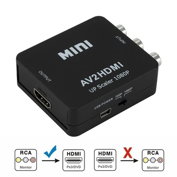 

Scaler Adapter AV To HDMI HD Video Composite Converter RCA to HDMI Mini AV2HDMI for Office Caring Computer Supplies