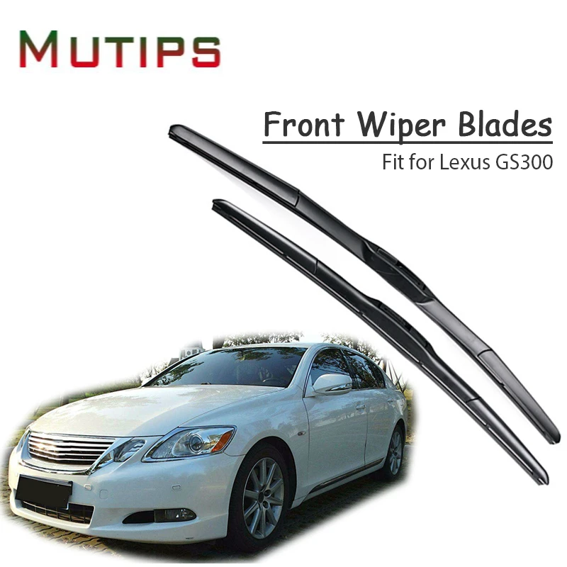 1Set Rubber Car Front Wiper Blade Kit For Lexus GS300 1997 2006 Windscreen Cleaning Brushes