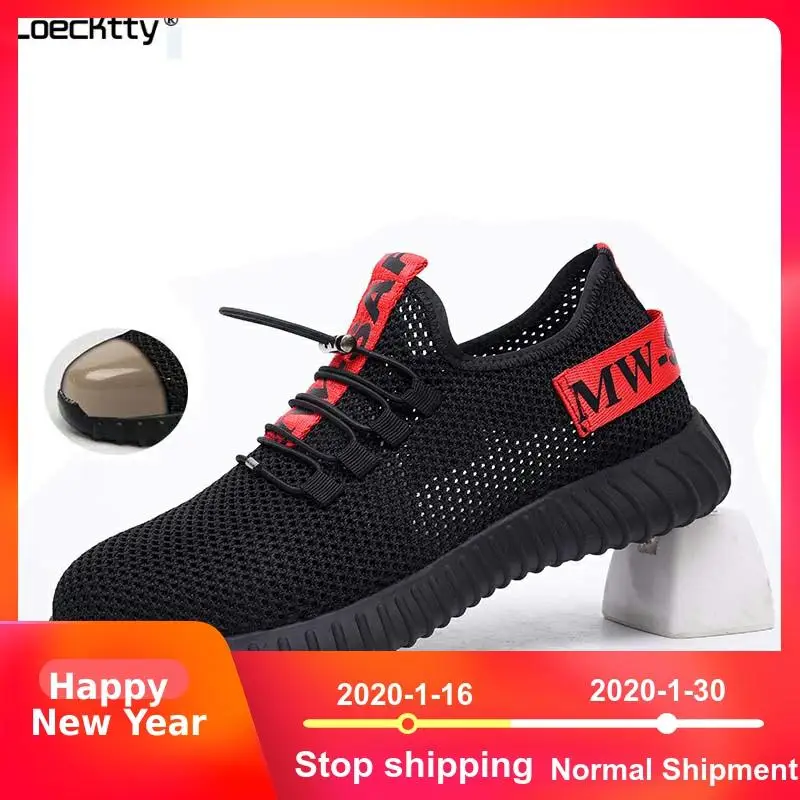 

The New 36-46 Lightweight safety shoes men shoes steel toe Anti-crush work breathable sneakers wear-resistance work shoes