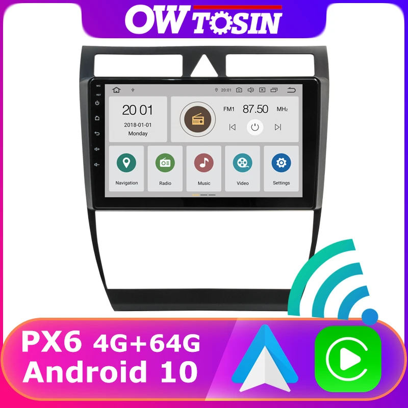 PX6 4+64G Car DVD Media For Audi A6 S6 RS6 Allroad 1997-2004 GPS Carplay Android 10 TDA7850 Radio Bluetooth 5.0 Auto Stereo DSP |