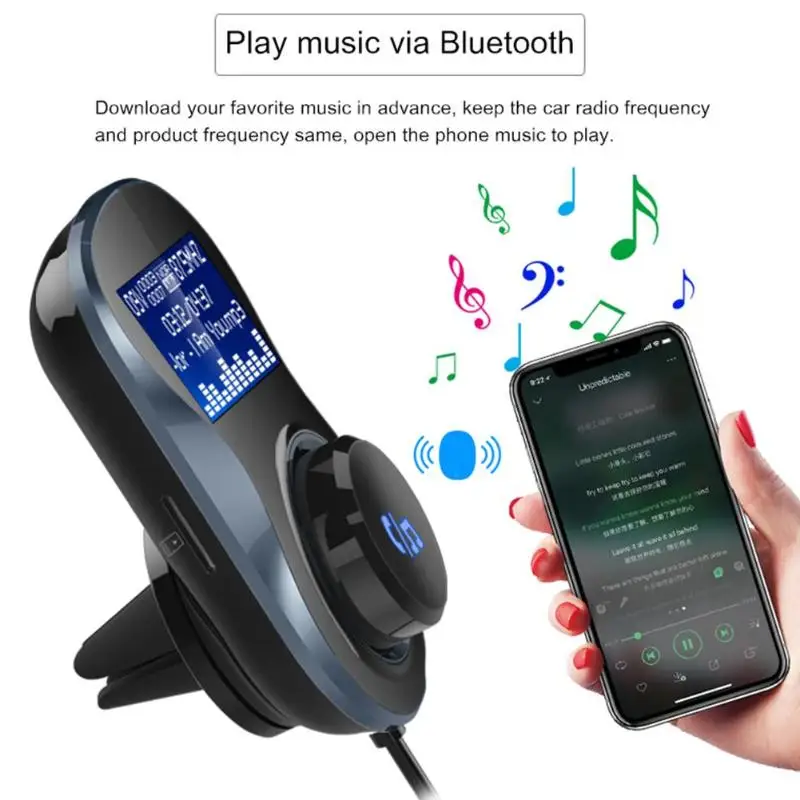 BC30 Автомобильный Bluetooth Hands-free MP3-плеер fm-передатчик двойной USB зарядное устройство