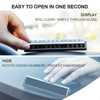 

1pc High Quality Car Parking Card Luminous Phone Number Plate Stickers Temporary Card Plate Night Light Style
