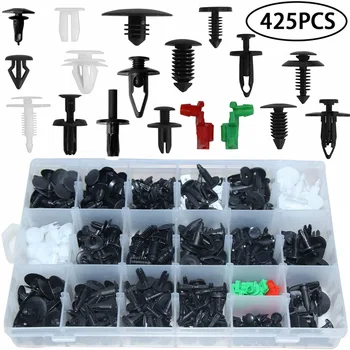 

425PCS Car Body Retainer Assortment Clips Retainer Fastener Kit 1PC Auto Tailgate Handle Rod Clip Tool Car Door Bumper Buckle