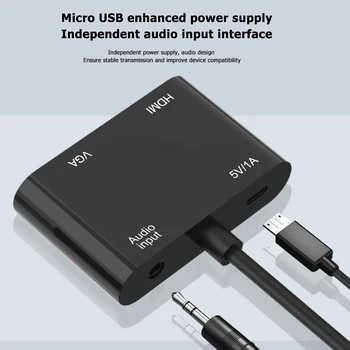 

HDMI to VGA+HDMI Converter Audio 4K 1080P Video Digital to Analog Adapter Dock for Household Computer Accessories