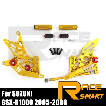 

Motorcycle Rear Footrests Foot Rest Pegs Pedal Accessories For SUZUKI GSX-R1000 2005 2006 GSXR1000 05 06 CNC Adjustable Rearset