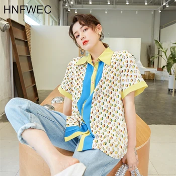 

Aesthetic Short Sleeve Shirt Yellow Blouse Button Up Shirt Women Tops And Blouses Going Out Tops Fashion Summer 2020 T679
