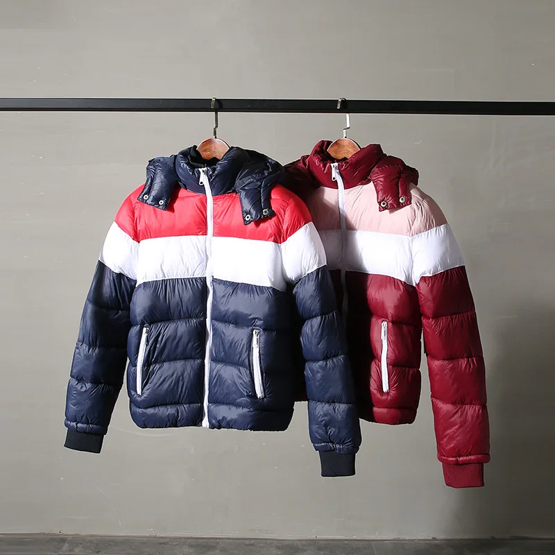 

La05 Candy Matching Color! Youth! Autumn And Winter Casual Mixed Colors down Coat Hooded Cotton Overcoat